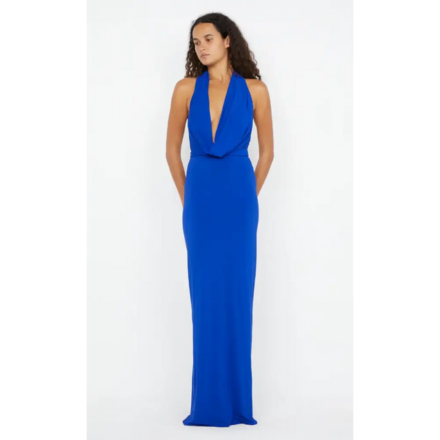 Bec & Bridge Nessie Cowl Neck Maxi Dress Blue 12 - Blue / 12 - Dresses