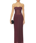 BEC + BRIDGE Noemi Strapless Dress in Plum - 8 / Red - Dresses