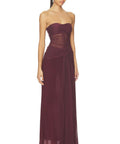 BEC + BRIDGE Noemi Strapless Dress in Plum - 8 / Red - Dresses
