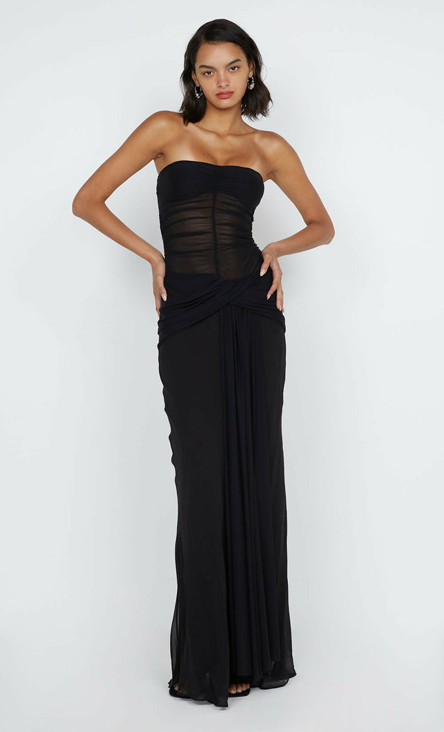 Bec & Bridge Noemi Strapless Gown Dress Black Size 6