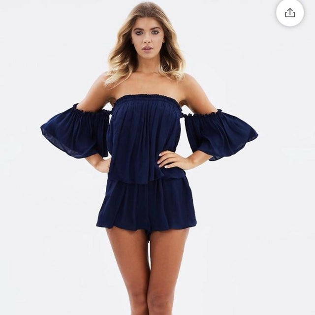 Bec & Bridge Ocean Eyes Playsuit - 8 / Blue - Playsuits