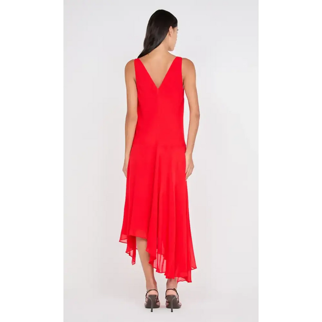 Bec & Bridge Rhone Wrap Asym Dress Chilli Size 10 - 10 / Red - Dresses