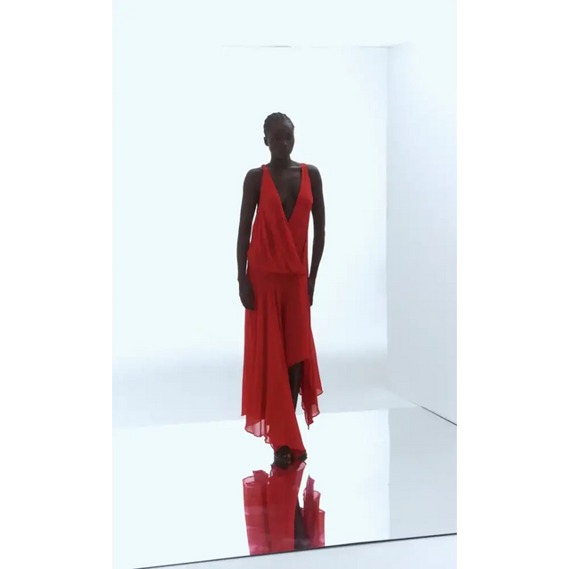Bec & Bridge Rhone Wrap Asym Dress Chilli Size 10 - 10 / Red - Dresses