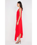 Bec & Bridge Rhone Wrap Asym Dress Chilli Size 10 - 10 / Red - Dresses