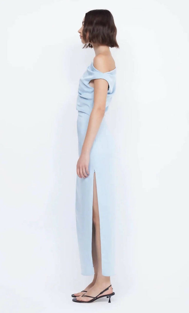 Bec & Bridge Rochelle Asym Midi Dress Size 8 - 8 / Blue - Dresses