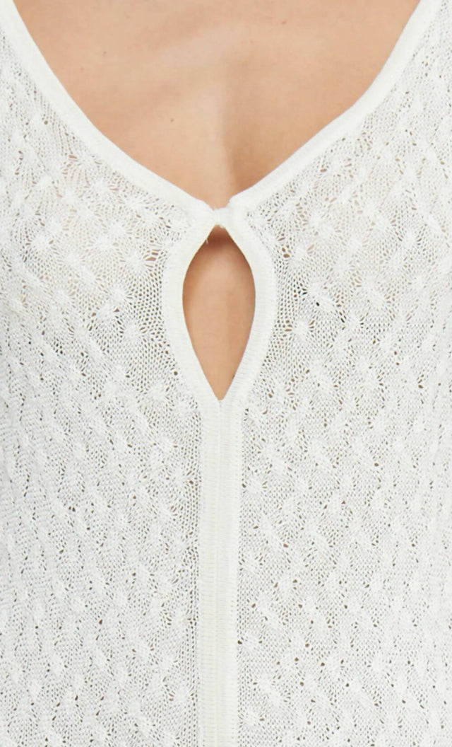 Bec & Bridge Sammy Key Knit Long Sleeve Maxi Dress - 8 / White - Dresses
