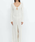 Bec & Bridge Sammy Key Knit Long Sleeve Maxi Dress - 8 / White - Dresses