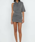 Bec & Bridge Sanja Asym Mini Gray Size 12 - 10 / Gray - Dresses