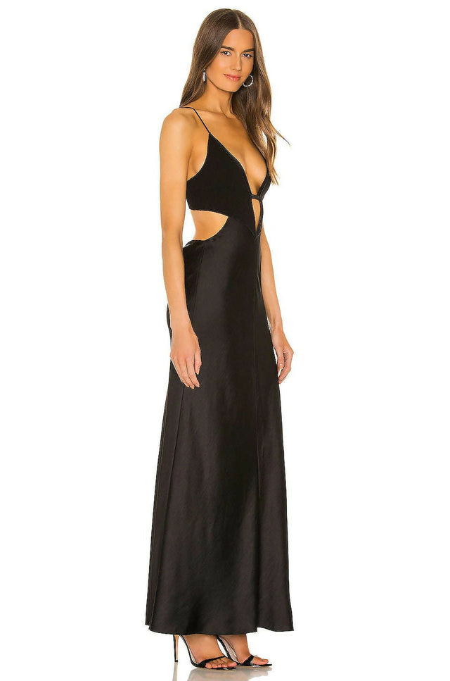 Bec & Bridge Seraphine Plunge Midi Dress - 6 / Black - Dresses