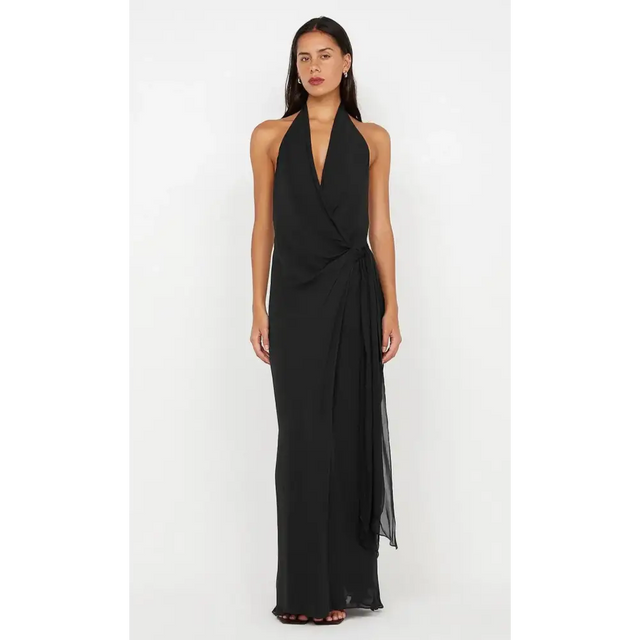 Bec & Bridge Soneva Wrap Dress Black Size AU 12 - 12 / Black - Dresses