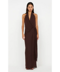 Bec & Bridge Soneva Wrap Dress Chocolate Brown Size 8 - 8 / Brown - Dresses