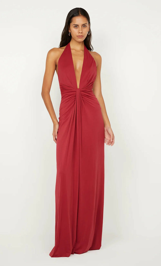 Bec & Bridge Susie Plunge Maxi Dress in Cherry - Dresses