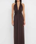 Bec + Bridge Tillie Drape Maxi Dress in Dark Chocolate - Dresses