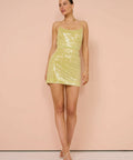 Bec & Bridge Venus Sequin Mini Dress - 10 / Yellow - Dresses