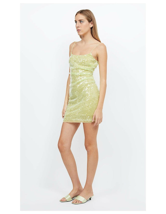 Bec & Bridge Venus Sequin Mini Dress - 6 / Yellow - Dresses