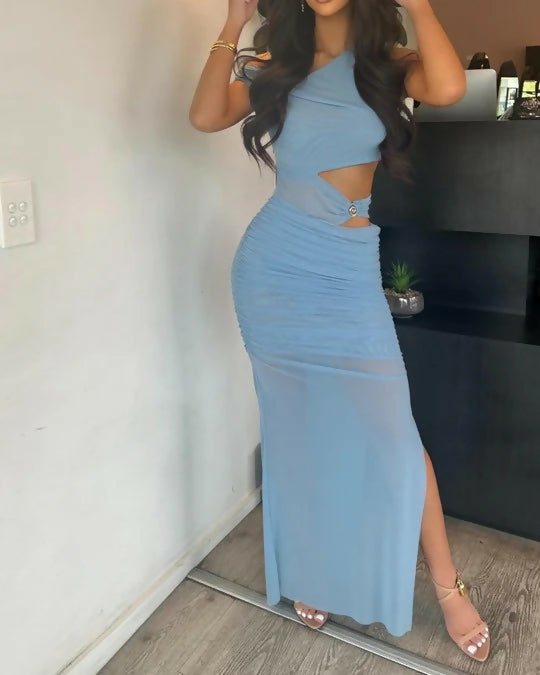 Bec & Bridge Whorl Asym Maxi Dress Blue - 8 / Blue - Dresses