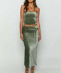 Beginning Boutique Arleth Velvet Set Green - Outfit Sets