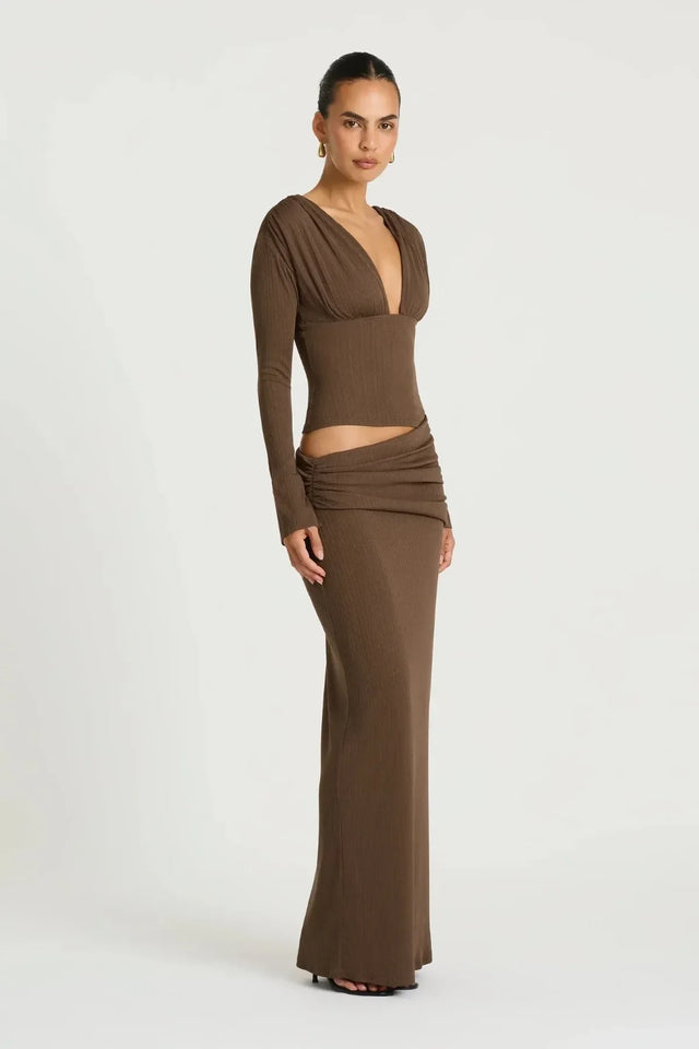 BENNI Agnes Maxi Dress Brown - Dresses