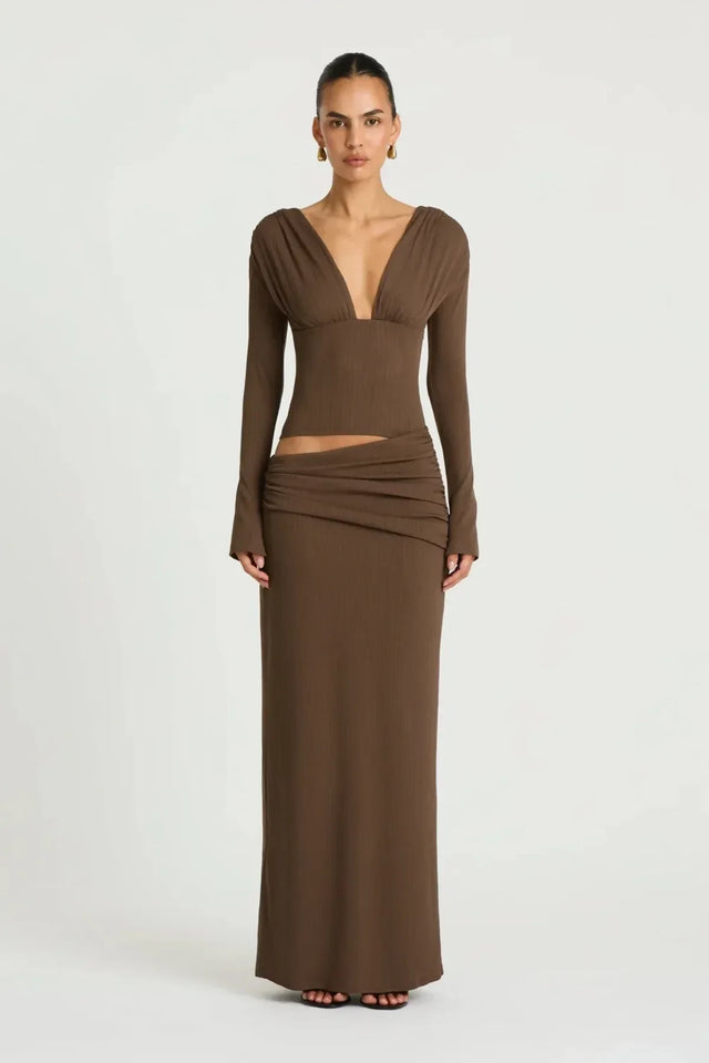 BENNI Agnes Maxi Dress Brown