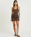 BENNI Ariel Mini Dress in Cocoa Brown - Dresses