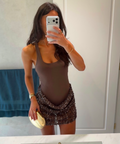 Benni Ariel Mini Dress in Cocoa - Dresses