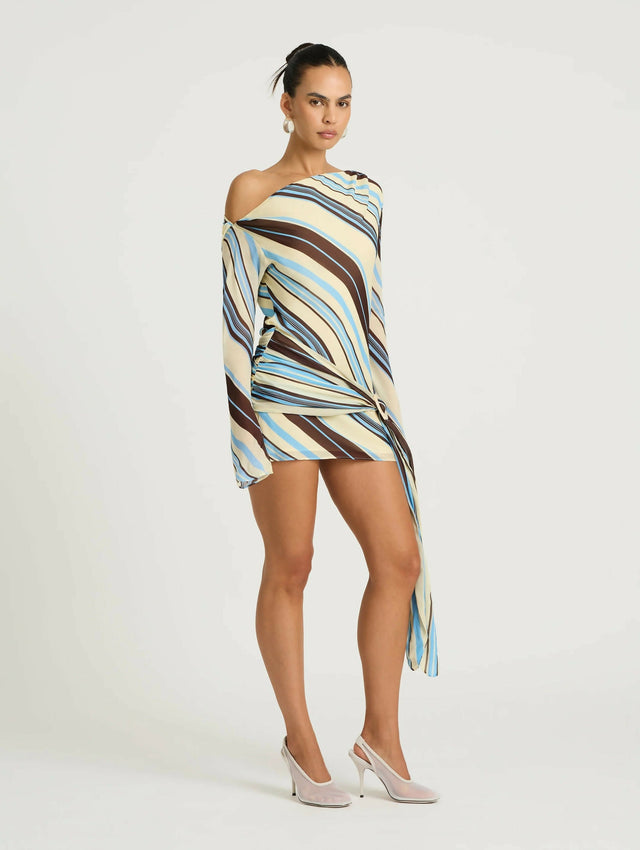 BENNI Elise Mini Dress Ocean Stripes - Dresses