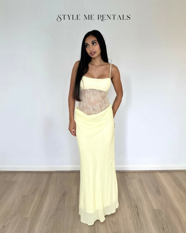 Benni Gabriel Maxi Dress Lemon Sorbet Size 6 - 6 / Yellow - Dresses