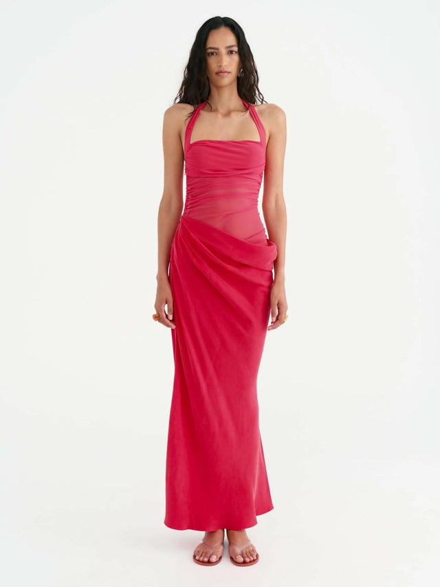 Benni Gina Halter Neck — Watermelon - Dresses