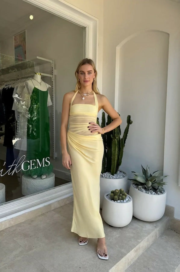 gina maxi dress Benni Gina Maxi Dress Butter Yellow Size 10 Passion