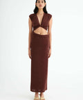 Benni Henri Twist Maxi Dress - 6 / Brown - Dresses