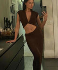 Benni Henri Twist Maxi Dress - 6 / Brown - Dresses