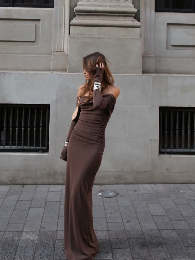 Benni Lorena Dress - 12 / Brown - Dresses