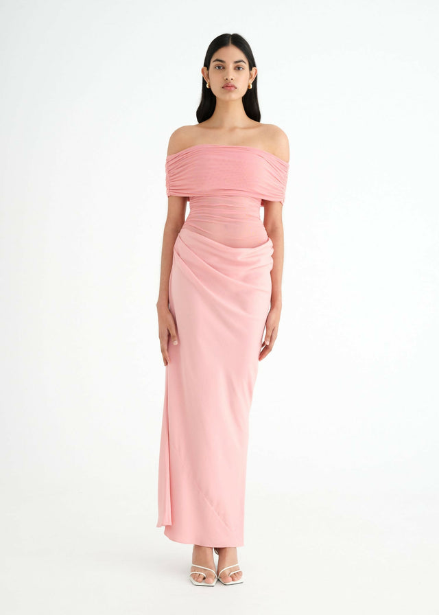 Benni Nico Off Shoulder Maxi - 8 / Pink - Dresses
