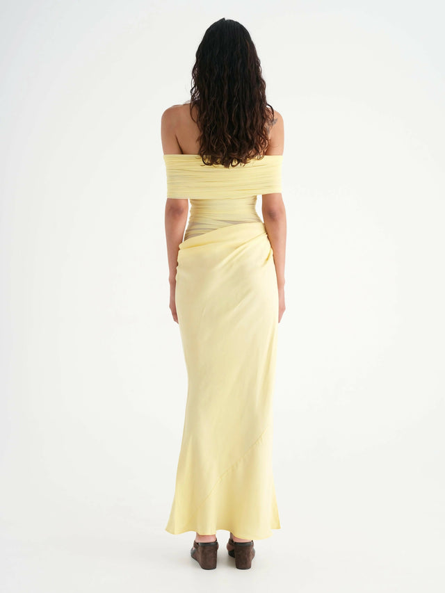 Benni Nico Off Shoulder Maxi - 8 / Yellow - Dresses