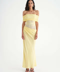 Benni Nico Off Shoulder Maxi - 8 / Yellow - Dresses