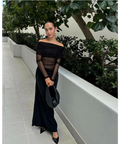 Benni Nico Off Shoulder Maxi Black - 8 / Black - Dresses
