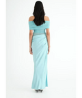 Benni Nico Off Shoulder Maxi Dress Aquamarine Size 8 - 8 / Blue - Dresses