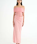 Benni Nico off Shoulder Maxi Dress Candy Floss Pink Size 6 - 6 / Pink - Dresses