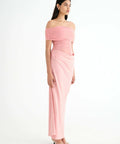 Benni Nico off Shoulder Maxi Dress Candy Floss Pink Size 6 - 6 / Pink - Dresses