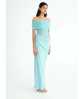 Benni Nico Off Shoulder Maxi Dress in Aquamarine - 6 / Aquamarine - Dresses