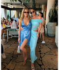 Benni Nico Off Shoulder Maxi Dress in Aquamarine - 6 / Aquamarine - Dresses