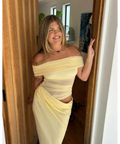 Benni Nico Off Shoulder Maxi Dress in Butter - 6 / Yellow - Dresses