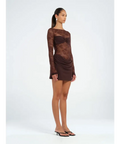 Benni Oskar Mini Dress Brown Chocolate Size 8 - 8 / Brown - Dresses