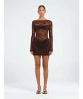BEN327-WEBRES_1720x2284_LaurenStevenson_OsakrMiniDress_Brown-1