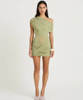 BENNI Otto Mini Dress Pistachio - 8 / Green - Dresses