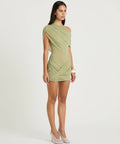 BENNI Otto Mini Dress Pistachio - 8 / Green - Dresses