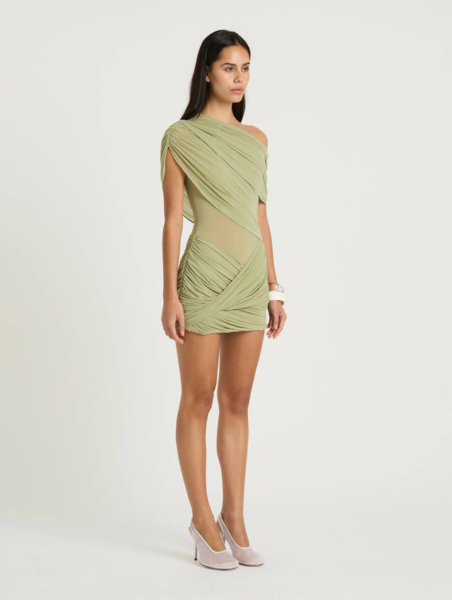 BENNI Otto Mini Dress Pistachio - 8 / Green - Dresses