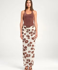 Benni Piper Maxi Dress in Coco Blossum - 14 / Brown - Dresses