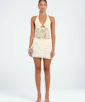 Benni Rocky Seashell Mini Dress White Size AU 10 - 10 / Yellow - Dresses