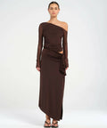 BENNI Roman Maxi Dress in Chocolate - 8 / Brown - Dresses